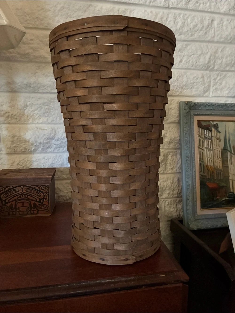 Longaberger Brown Woven Floor Umbrella basket